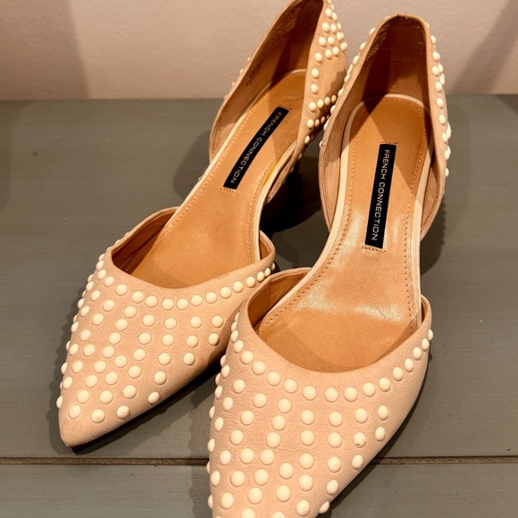 French Connection Shoes - French Connection Women's Cream Studded Heels